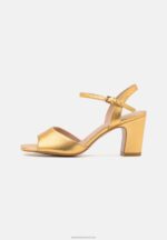 Z62T1423 Women Anna Field Leather Sandals Gold - Image 2