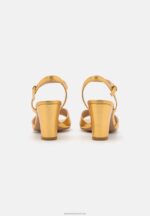 Z62T1423 Women Anna Field Leather Sandals Gold - Image 4