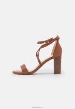 Z62T1425 Women Anna Field Leather Sandals Cognac - Image 2