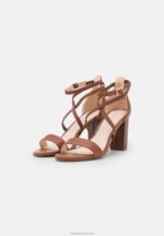 Z62T1425 Women Anna Field Leather Sandals Cognac - Image 3