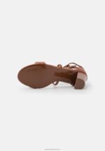 Z62T1425 Women Anna Field Leather Sandals Cognac - Image 5