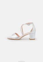Z62T1427 Women Anna Field Leather Sandals Silver - Image 2