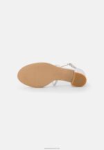 Z62T1427 Women Anna Field Leather Sandals Silver - Image 5