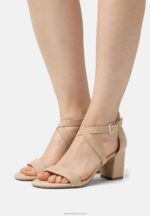 Z62T1433 Women Anna Field Leather Sandals Beige