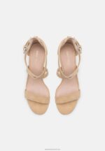 Z62T1433 Women Anna Field Leather Sandals Beige - Image 6
