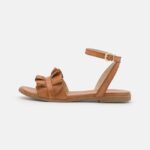 Z62T1440 Women Anna Field Leather Sandals Cognac