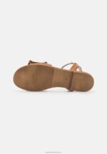 Z62T1440 Women Anna Field Leather Sandals Cognac - Image 4