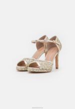 Z62T1442 Women Anna Field High Heeled Sandals Gold - Image 3