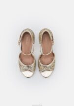 Z62T1442 Women Anna Field High Heeled Sandals Gold - Image 6