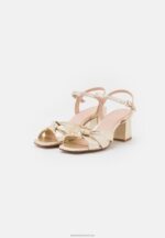 Z62T1447 Women Anna Field Leather Sandals Gold - Image 3