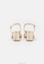 Z62T1447 Women Anna Field Leather Sandals Gold - Image 4