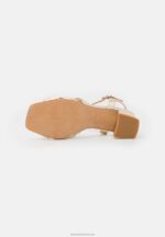 Z62T1447 Women Anna Field Leather Sandals Gold - Image 5