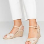 Z62T1449 Women Anna Field Wedge Sandals Beige