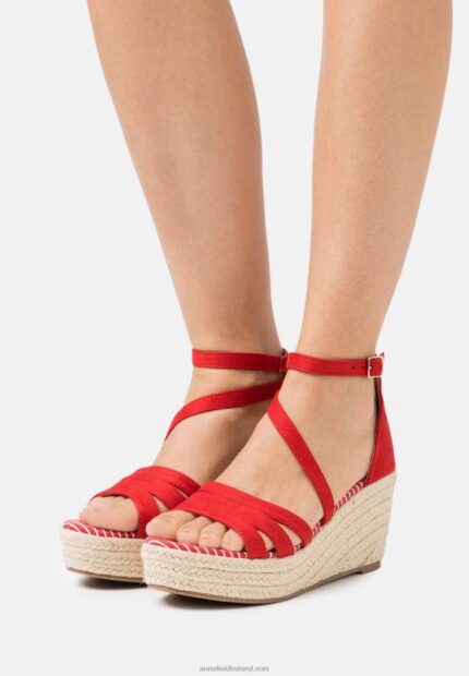 Z62T1452 Women Anna Field Platform Sandals Red