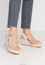 Z62T1463 Women Anna Field Platform Sandals Light Pink