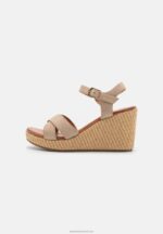 Z62T1466 Women Anna Field Leather High Heeled Sandals Grey - Image 2