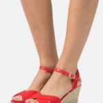 Z62T1468 Women Anna Field Wedge Sandals Red