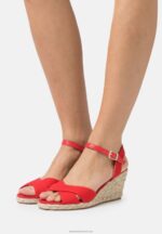 Z62T1468 Women Anna Field Wedge Sandals Red