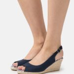 Z62T1473 Women Anna Field Wedge Sandals Dark Blue
