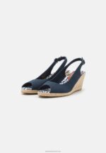 Z62T1473 Women Anna Field Wedge Sandals Dark Blue - Image 3