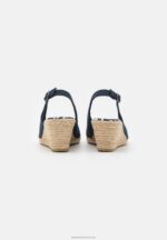 Z62T1473 Women Anna Field Wedge Sandals Dark Blue - Image 4
