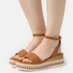 Z62T1474 Women Anna Field Platform Sandals Cognac