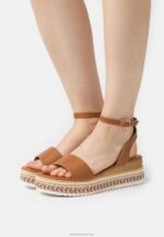 Z62T1474 Women Anna Field Platform Sandals Cognac
