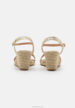Z62T1475 Women Anna Field Wedge Sandals Gold - Image 4