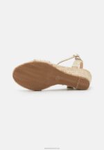 Z62T1475 Women Anna Field Wedge Sandals Gold - Image 5