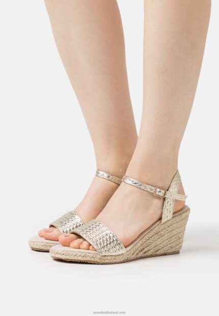 Z62T1475 Women Anna Field Wedge Sandals Gold