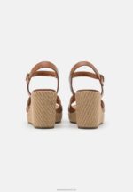 Z62T1478 Women Anna Field Leather High Heeled Sandals Cognac - Image 4