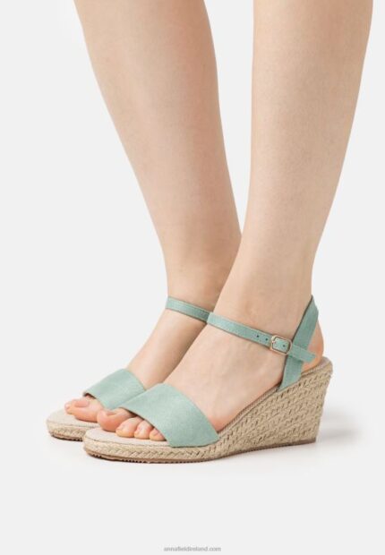 Z62T1487 Women Anna Field Wedge Sandals Mint