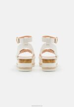 Z62T1493 Women Anna Field Platform Sandals White - Image 4