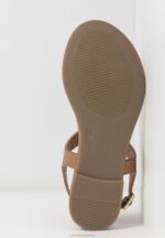 Z62T1495 Women Anna Field Leather T-Bar Sandals Cognac - Image 7