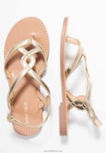 Z62T1499 Women Anna Field T-Bar Sandals Gold - Image 4