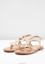 Z62T1499 Women Anna Field T-Bar Sandals Gold - Image 5