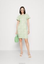 Z62T149 Women Anna Field Jersey Dress Green/Light Green - Image 2