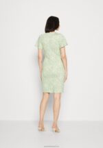 Z62T149 Women Anna Field Jersey Dress Green/Light Green - Image 3