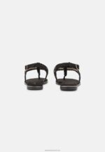 Z62T1503 Women Anna Field T-Bar Sandals Black/Gold - Image 4