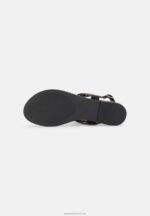 Z62T1503 Women Anna Field T-Bar Sandals Black/Gold - Image 5