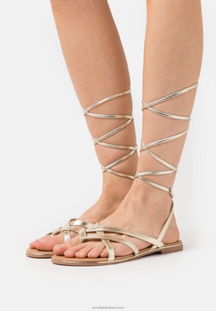 Z62T1509 Women Anna Field T-Bar Sandals Gold