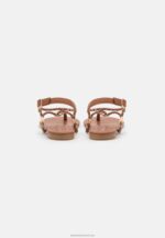 Z62T1512 Women Anna Field T-Bar Sandals Cognac/Gold - Image 4