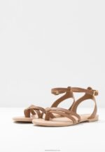 Z62T1513 Women Anna Field Leather T-Bar Sandals Cognac - Image 5
