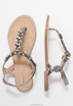 Z62T1515 Women Anna Field T-Bar Sandals Gunmetall - Image 4