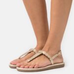 Z62T1518 Women Anna Field T-Bar Sandals Gold