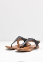 Z62T1521 Women Anna Field Leather T-Bar Sandals Black - Image 5