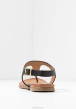 Z62T1521 Women Anna Field Leather T-Bar Sandals Black - Image 6