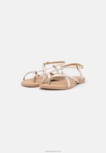 Z62T1522 Women Anna Field Leather T-Bar Sandals Gold - Image 3