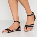 Z62T1523 Women Anna Field Leather T-Bar Sandals Black