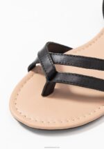 Z62T1523 Women Anna Field Leather T-Bar Sandals Black - Image 3